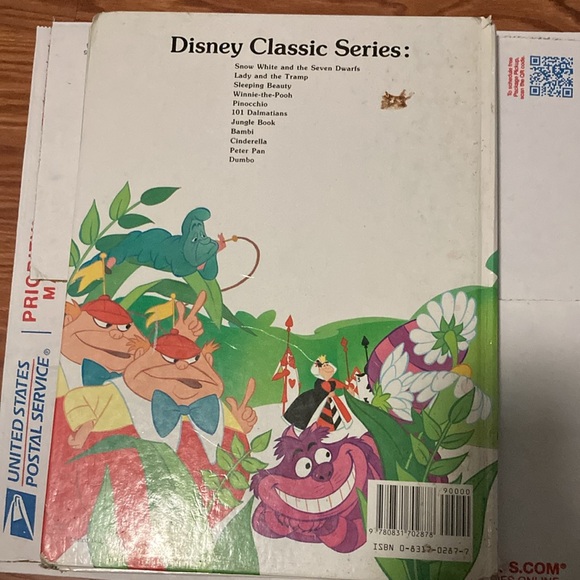 WALT DISNEY ALICE IN WONDERLAND HARDCOVER BOOK PRINTED HONG KONG 1986 - Picture 5 of 5